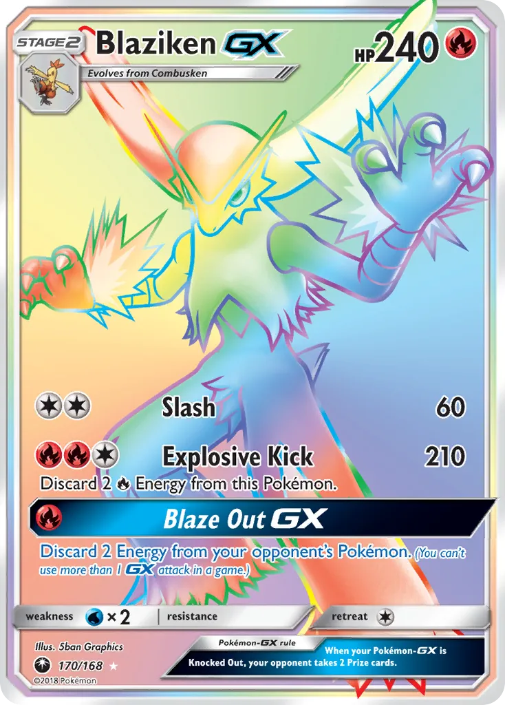 2018 Celestial Storm Blaziken-GX #153/168 Rare Ultra card image