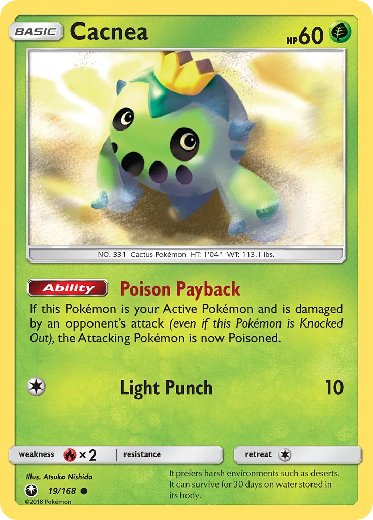 2018 Celestial Storm Cacnea Common #019/168 Common card image