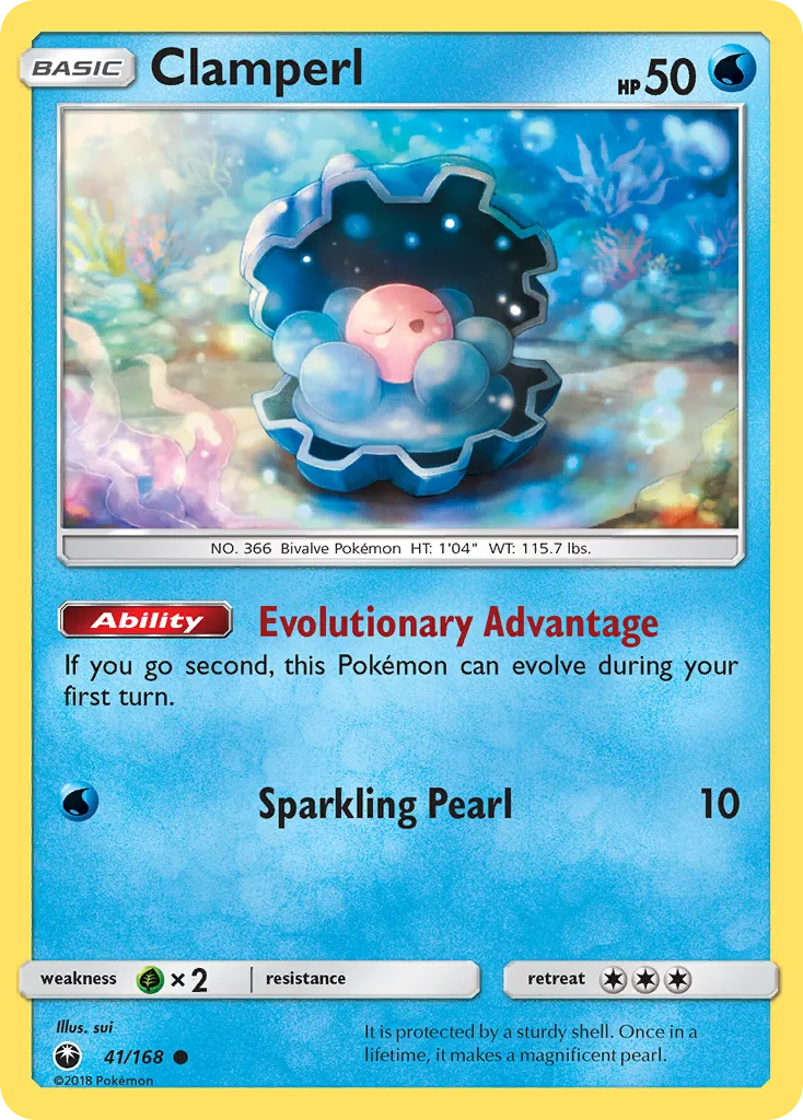 2018 Celestial Storm Clamperl Common #041/168 Common card image