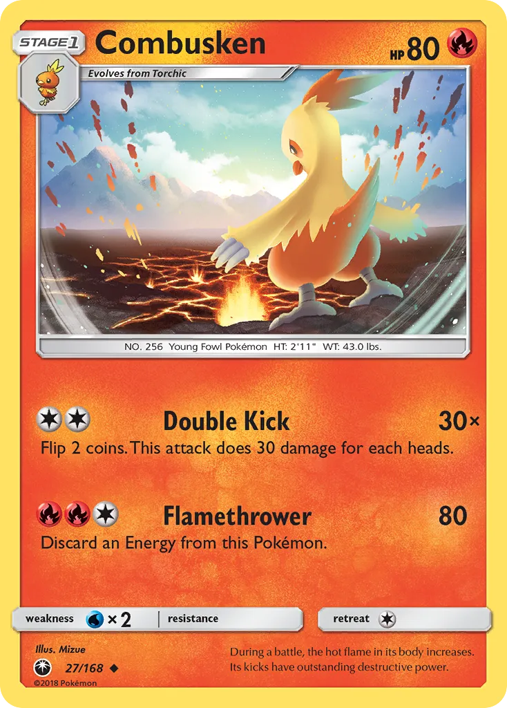 2018 Celestial Storm Combusken Uncommon #027/168 Uncommon card image
