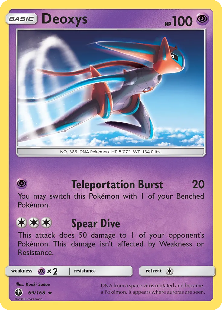 2018 Celestial Storm Deoxys #068/168 Rare card image