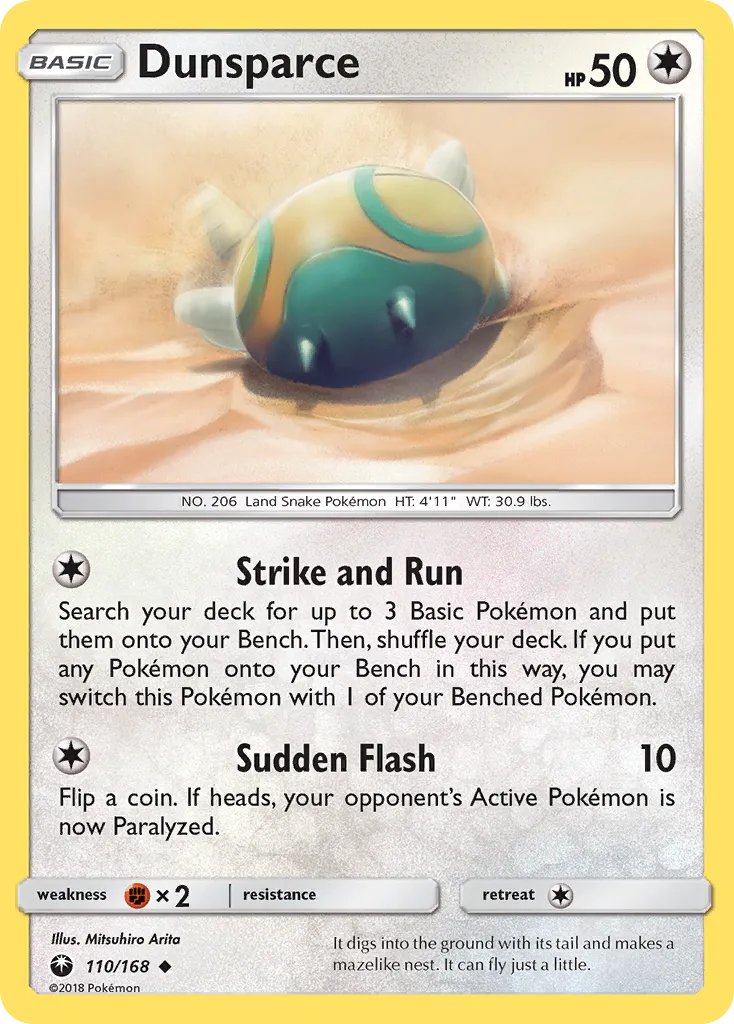2018 Celestial Storm Dunsparce Uncommon #110/168 Uncommon card image