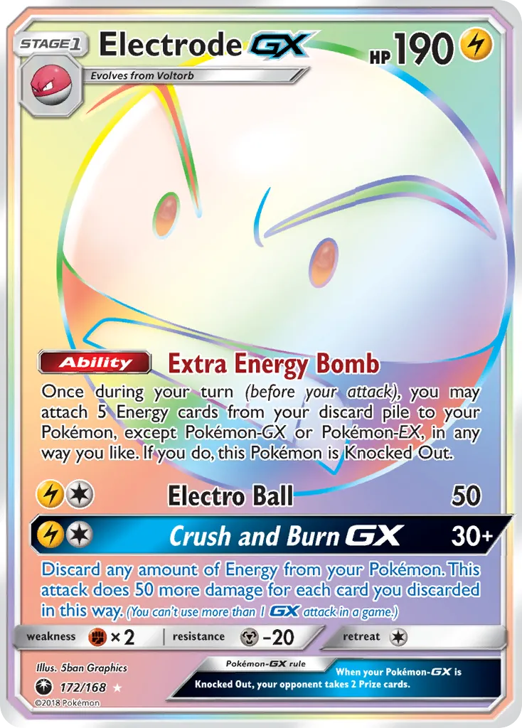 2018 Celestial Storm Electrode-GX #048/168 Rare Holo GX card image
