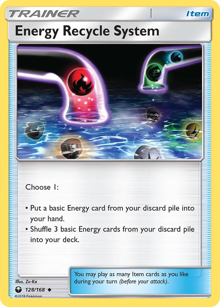2018 Celestial Storm Energy Recycle System Uncommon #128/168 Uncommon card image