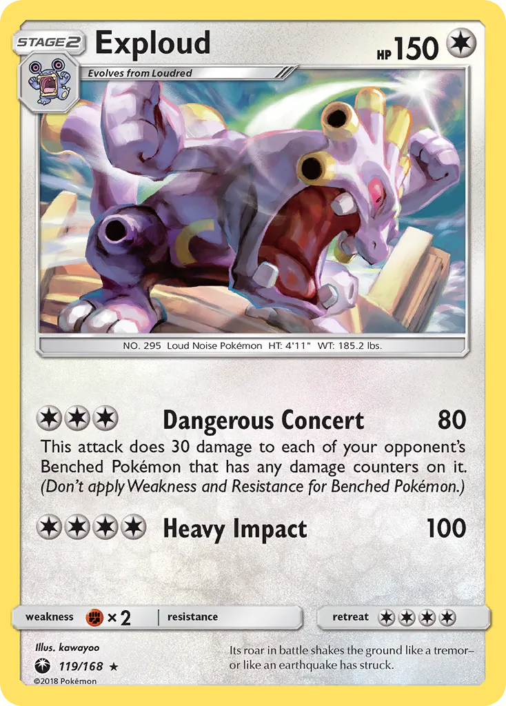 2018 Celestial Storm Exploud Rare #119/168 Rare card image