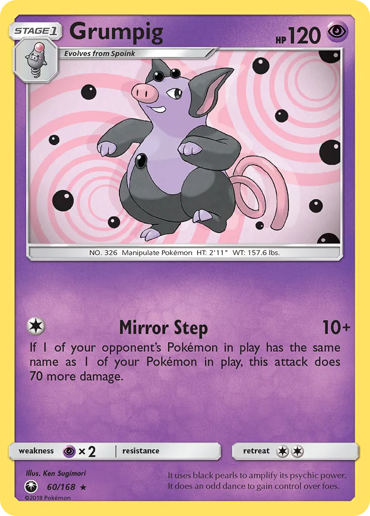 2018 Celestial Storm Grumpig Rare #060/168 Rare card image