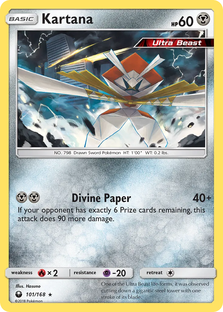 2018 Celestial Storm Kartana #101/168 Rare card image
