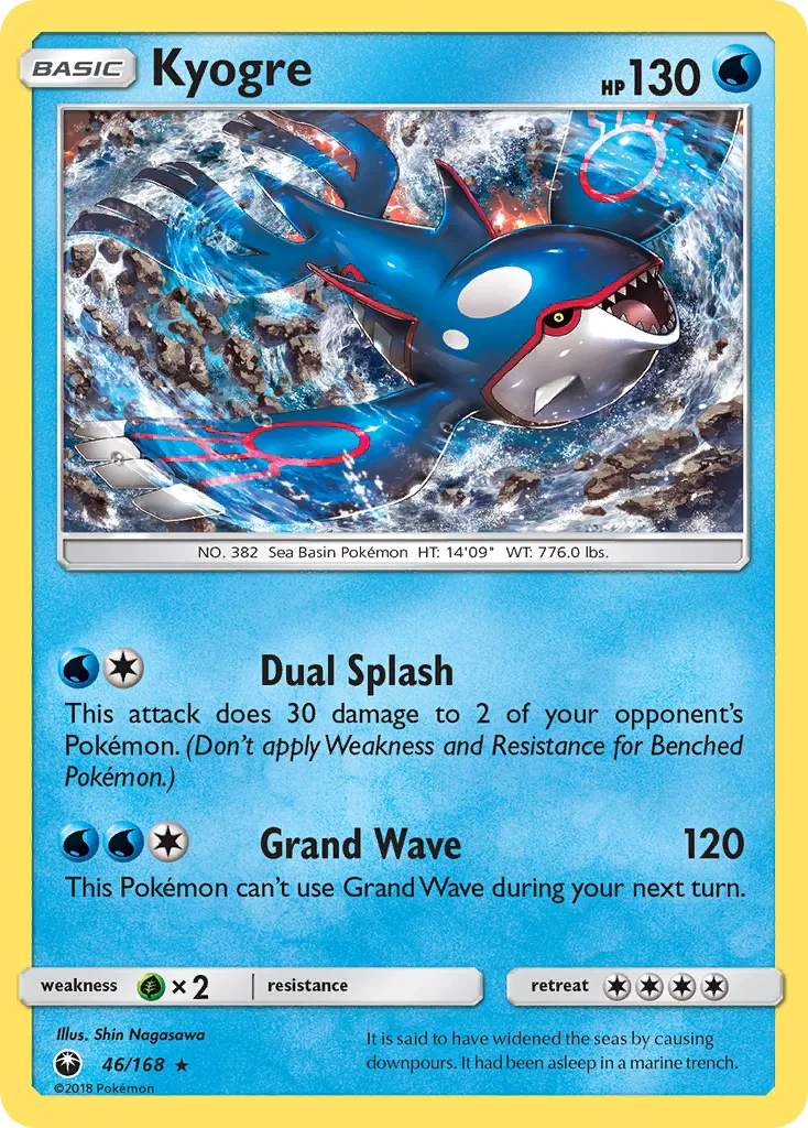2018 Celestial Storm Kyogre #046/168 Rare Holo card image