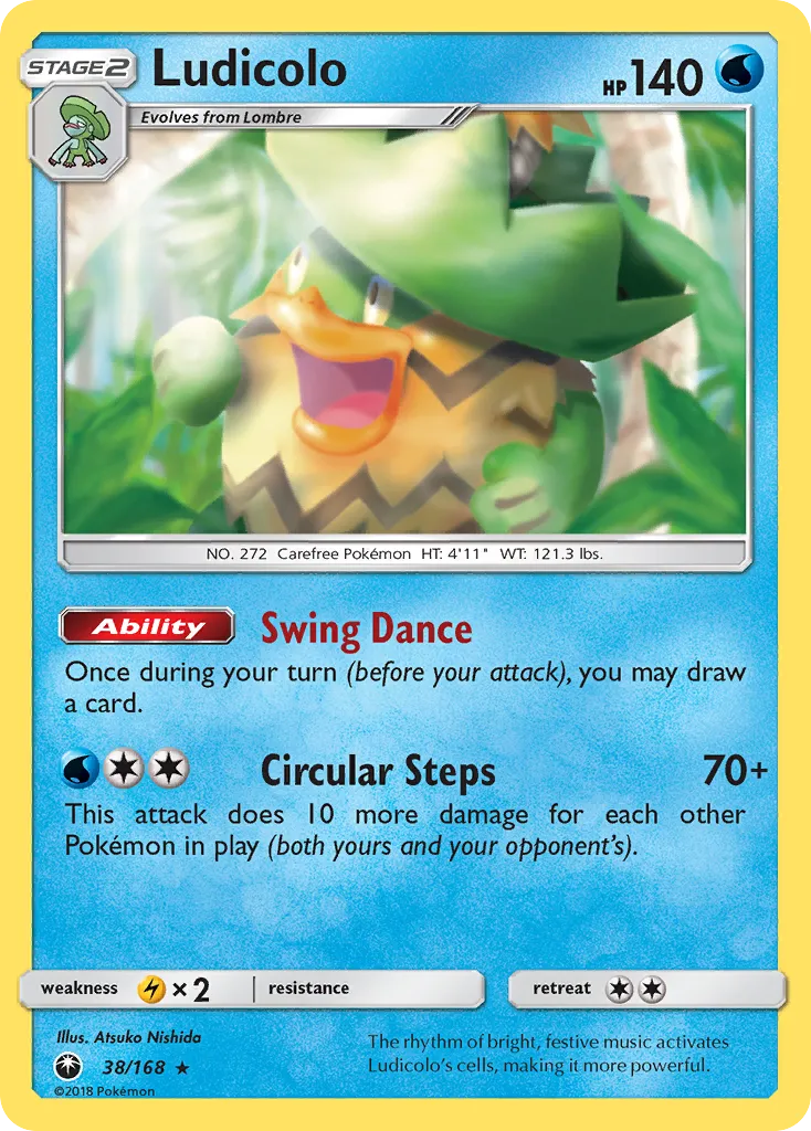 2018 Celestial Storm Ludicolo #038/168 Rare Holo card image
