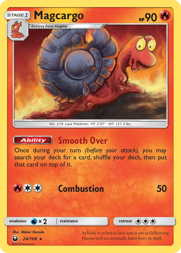 2018 Celestial Storm Magcargo Rare #024/168 Rare card image