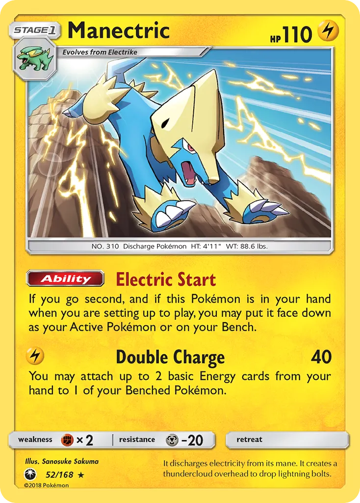 2018 Celestial Storm Manectric Rare #052/168 Rare card image