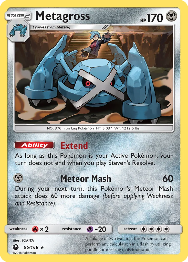 2018 Celestial Storm Metagross #095/168 Rare Holo card image