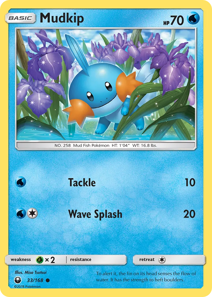 2018 Celestial Storm Mudkip Common #032/168 Common card image