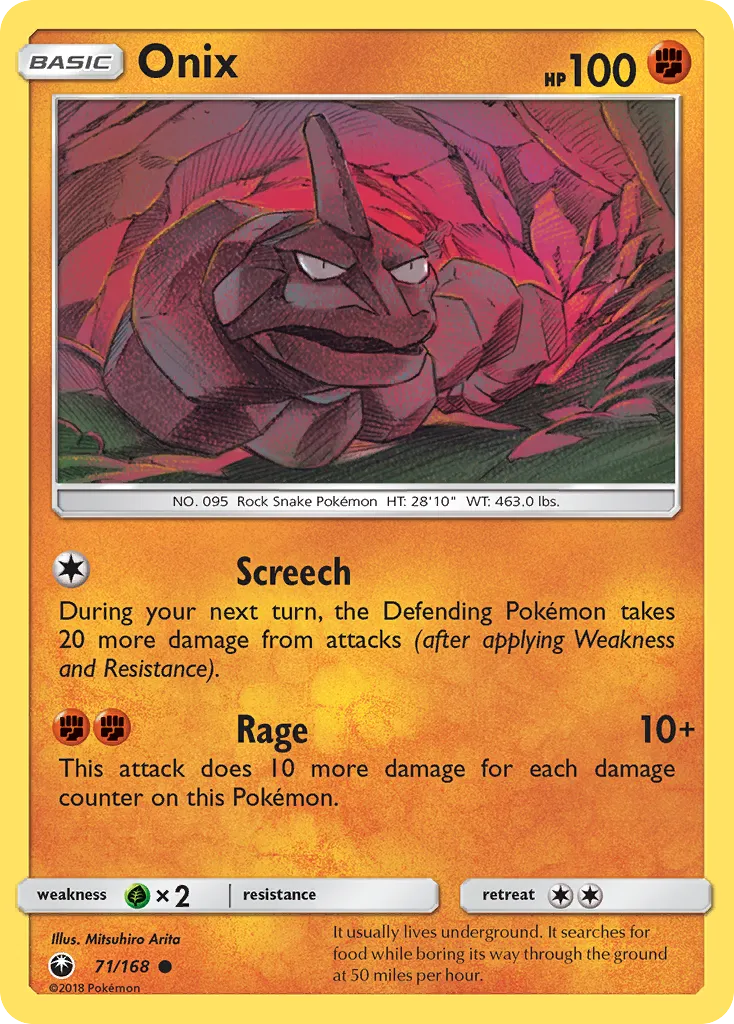 2018 Celestial Storm Onix Common #071/168 Common card image