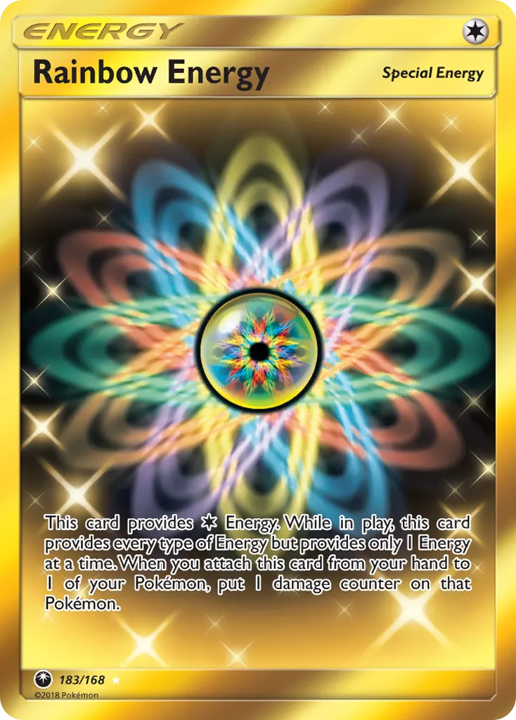 2018 Celestial Storm Rainbow Energy #183/168 Rare Secret card image