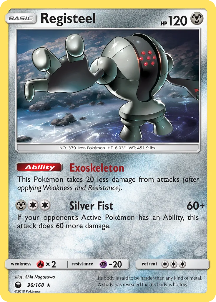 2018 Celestial Storm Registeel #096/168 Rare card image