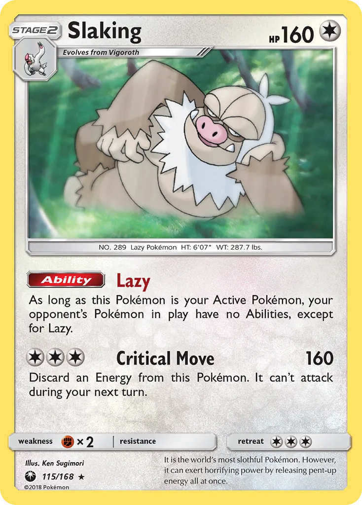 2018 Celestial Storm Slaking Rare Holo #115/168 Rare Holo card image