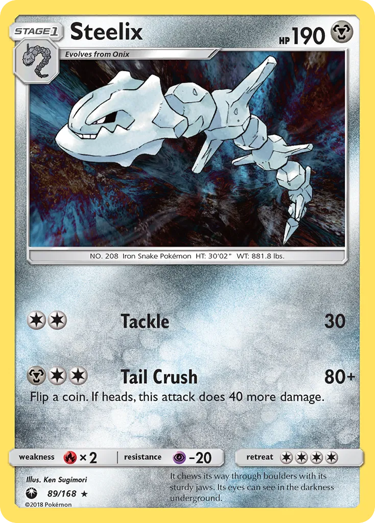 2018 Celestial Storm Steelix #089/168 Rare Holo card image