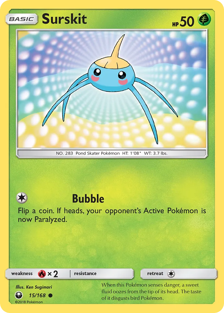2018 Celestial Storm Surskit Common #015/168 Common card image
