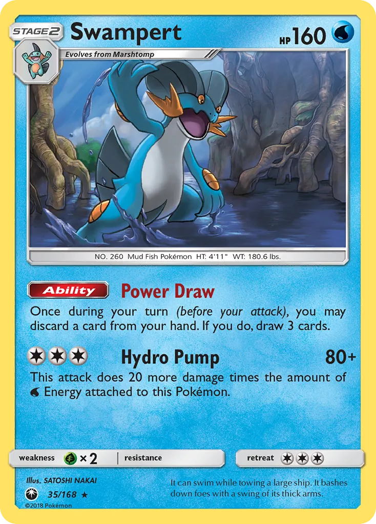 2018 Celestial Storm Swampert Rare #035/168 Rare card image