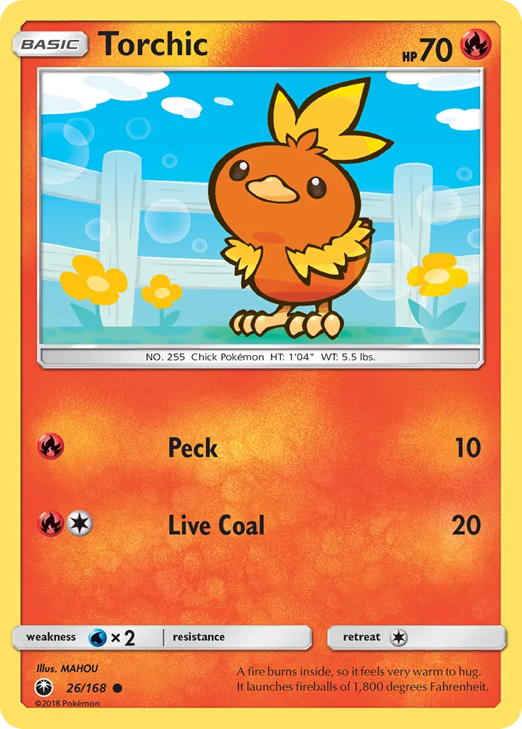 2018 Celestial Storm Torchic #026/168 Common card image