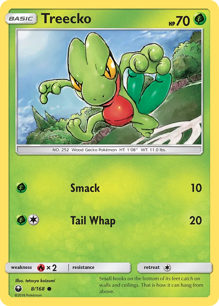 2018 Celestial Storm Treecko #008/168 Common card image