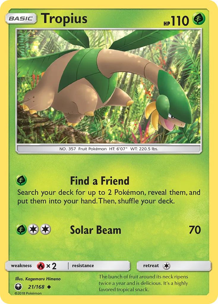 2018 Celestial Storm Tropius Uncommon #021/168 Uncommon card image