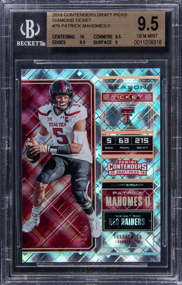 2018 Contenders Patrick Mahomes II Draft Picks Diamond Ticket #79 card image