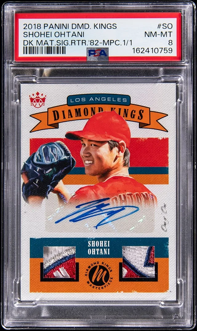2018 Donruss Diamond Kings Shohei Ohtani Materials Signatures Retro 1982 Masterpiece #82MS-SO card image