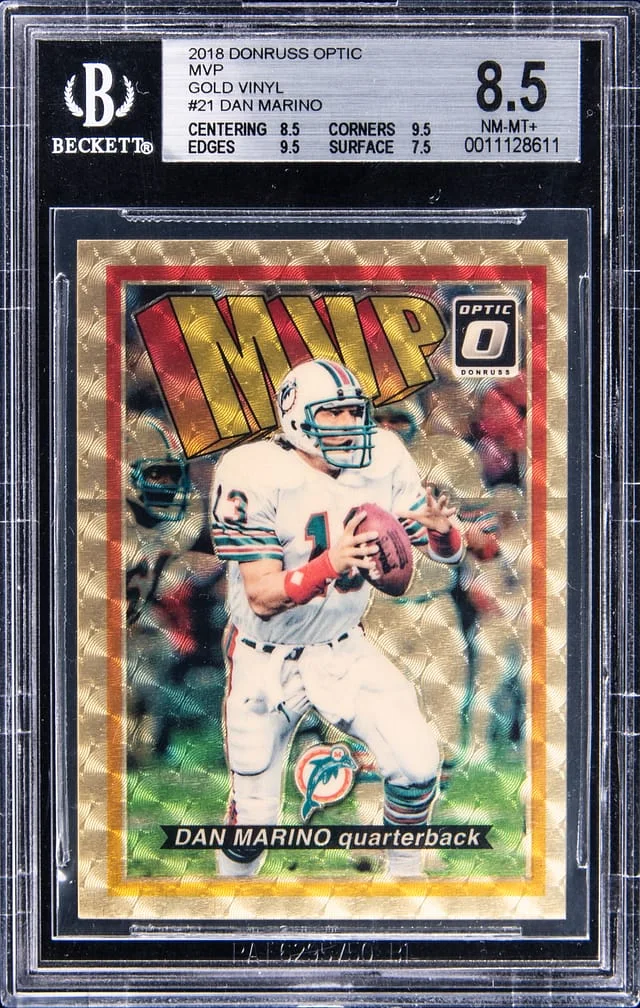 2018 Donruss Optic Dan Marino MVP Gold Vinyl #21 card image