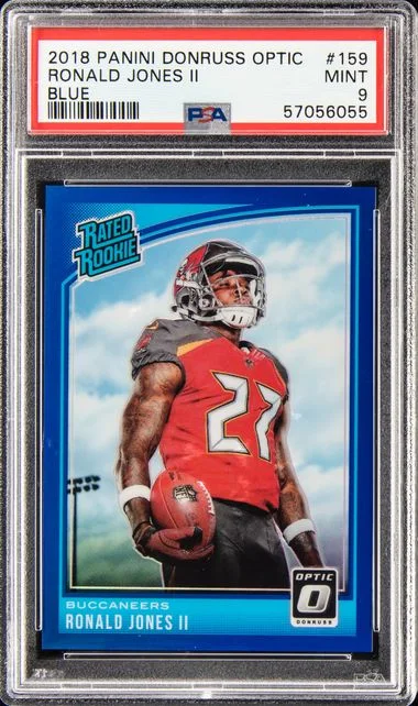 2018 Donruss Optic Ronald Jones II Rated Blue #159 card image