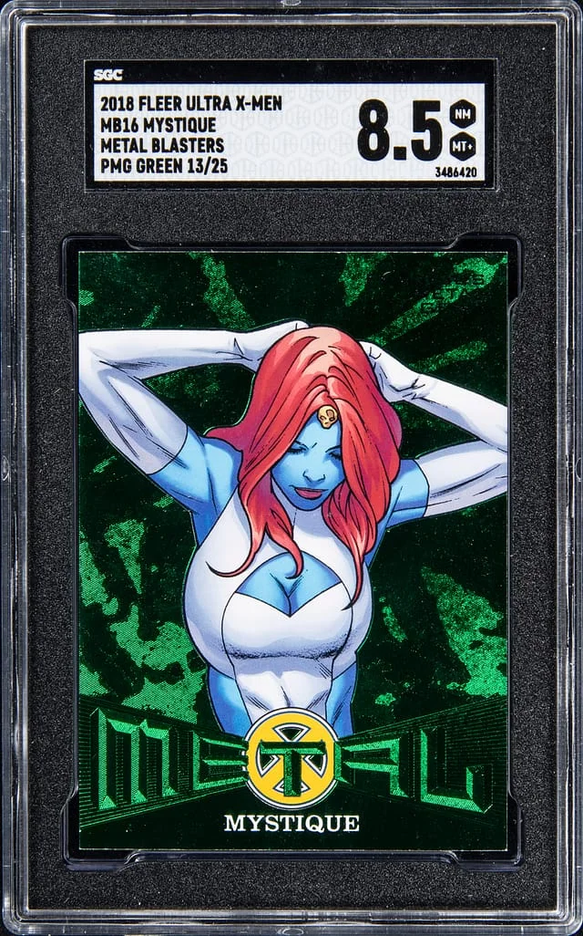 2018 Fleer Ultra Mystique X Men - Metal Blasters - PMG Green #MB16 card image