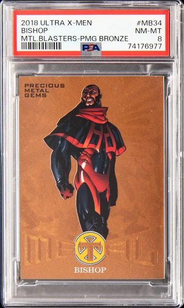 2018 Fleer Ultra X-Men Bishop Metal Blasters Precious Metal Gems (PMG) Bronze #MB34 card image