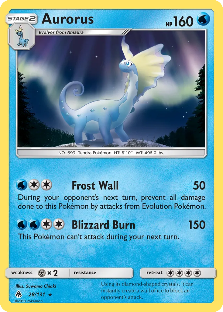 2018 Forbidden Light Aurorus Rare Holo #028/131 Rare Holo card image