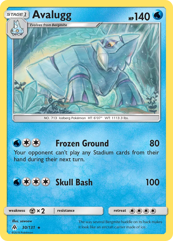 2018 Forbidden Light Avalugg Rare #030/131 Rare card image