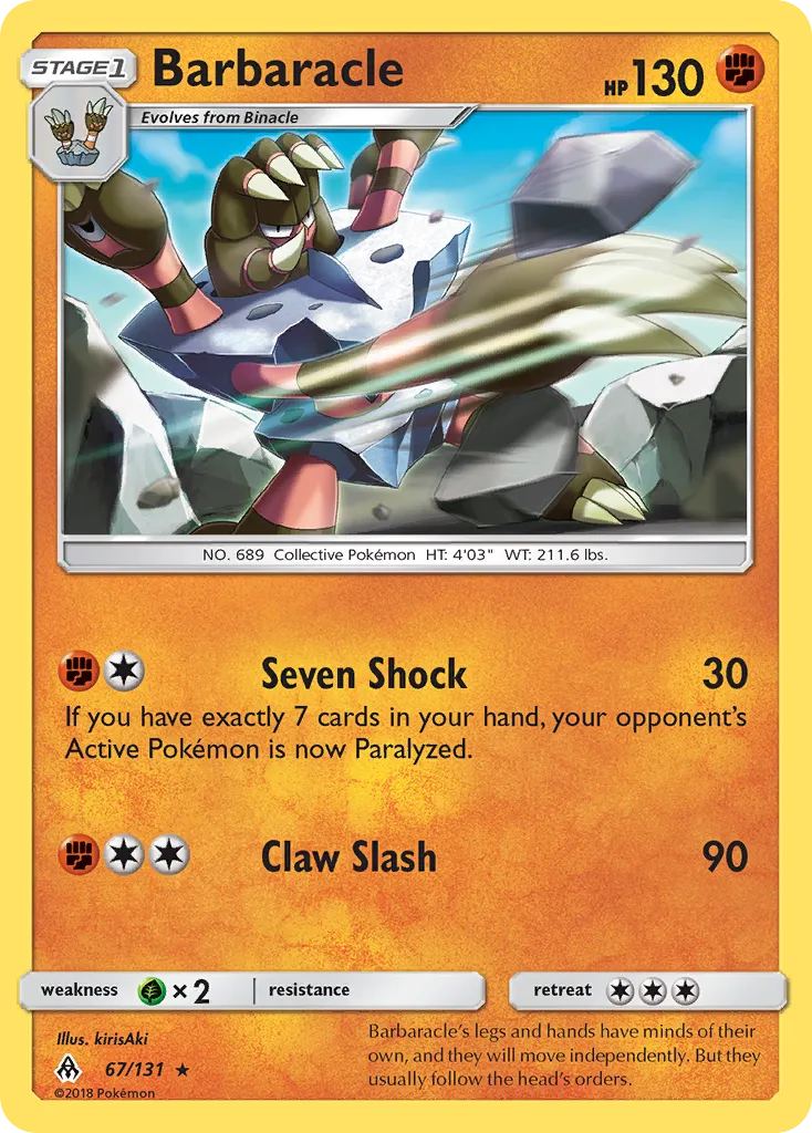 2018 Forbidden Light Barbaracle Rare #067/131 Rare card image