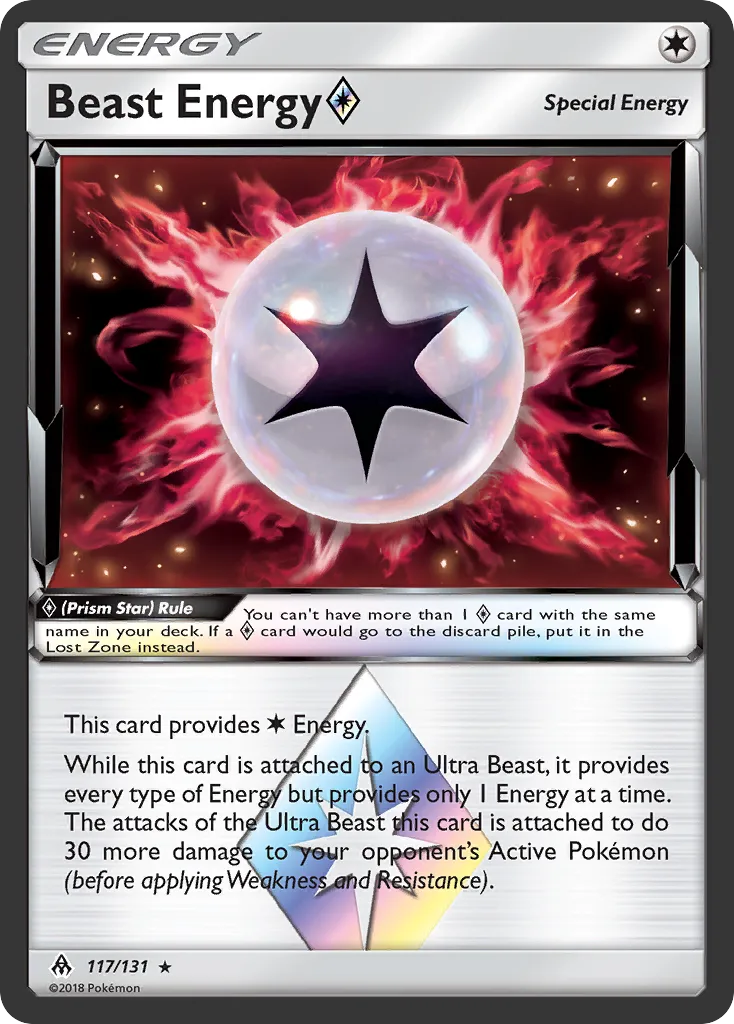 2018 Forbidden Light Beast Energy ◇ #117/131 Rare Prism Star card image
