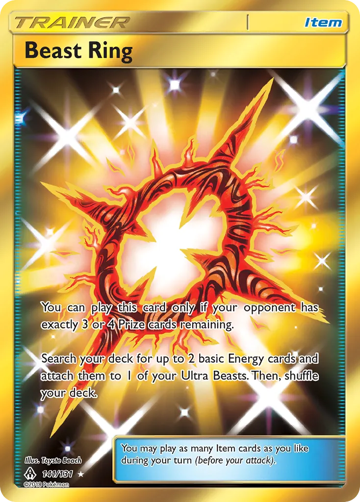 2018 Forbidden Light Beast Ring #102A/131 Rare card image