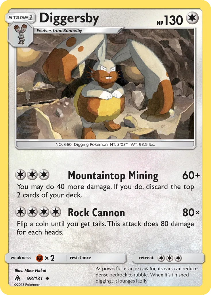 2018 Forbidden Light Diggersby Uncommon #098/131 Uncommon card image