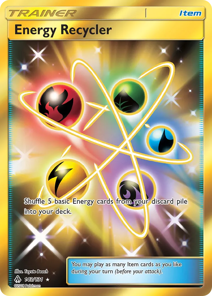 2018 Forbidden Light Energy Recycler #143/131 Rare Secret card image
