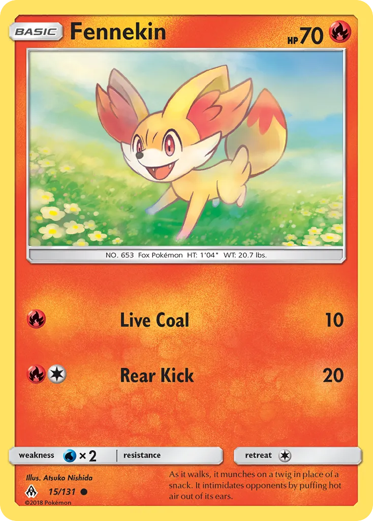 2018 Forbidden Light Fennekin #015/131 Common card image