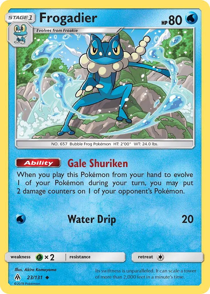 2018 Forbidden Light Frogadier Uncommon #023/131 Uncommon card image