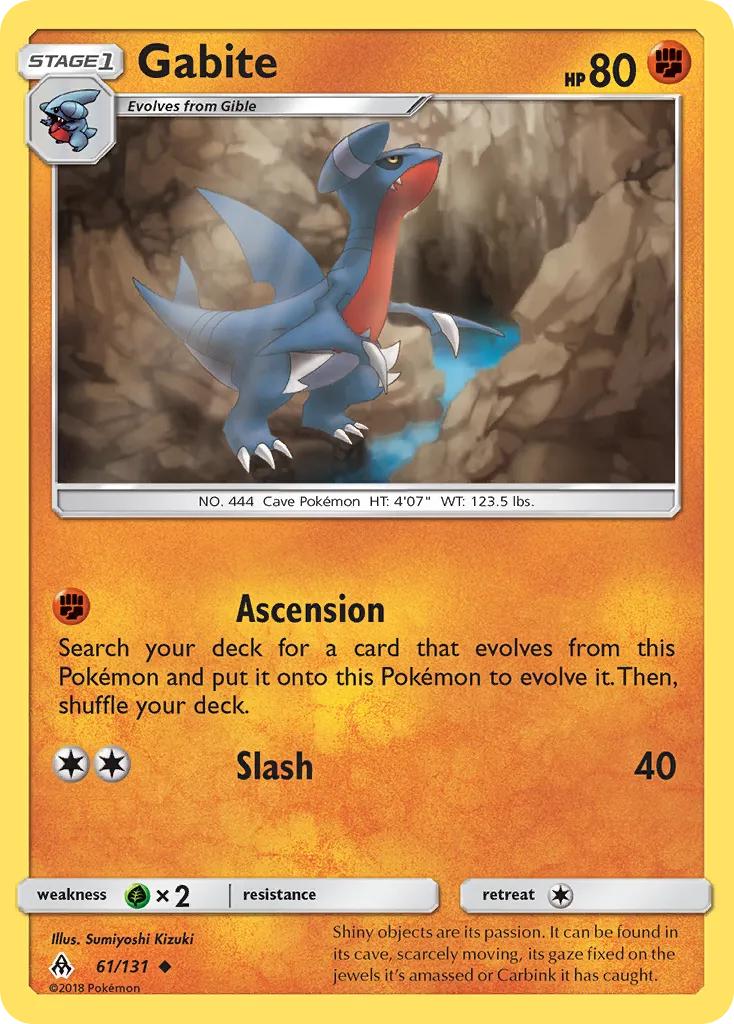 2018 Forbidden Light Gabite Uncommon #061/131 Uncommon card image