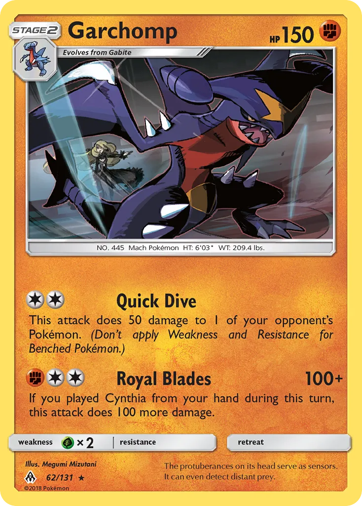 2018 Forbidden Light Garchomp Rare Holo #062/131 Rare Holo card image