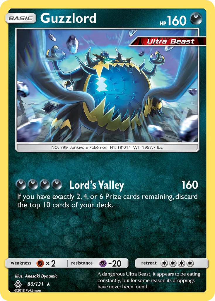 2018 Forbidden Light Guzzlord Rare Holo #080/131 Rare Holo card image