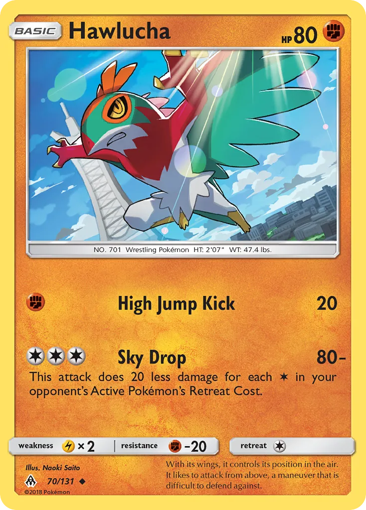 2018 Forbidden Light Hawlucha Uncommon #070/131 Uncommon card image