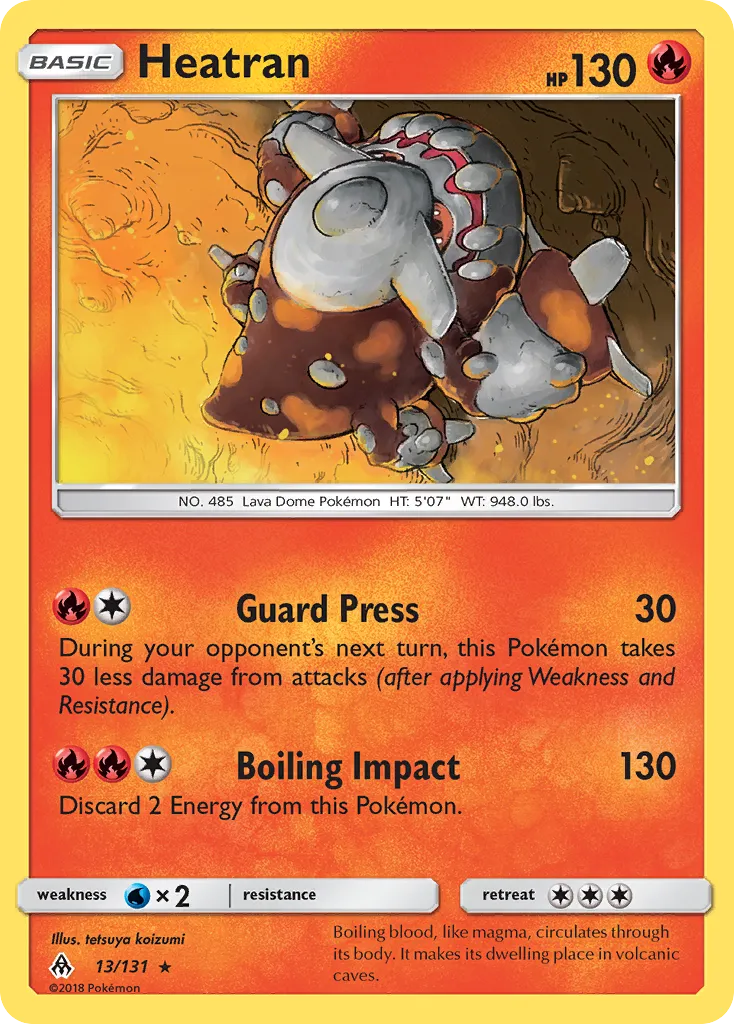 2018 Forbidden Light Heatran Rare #013/131 Rare card image