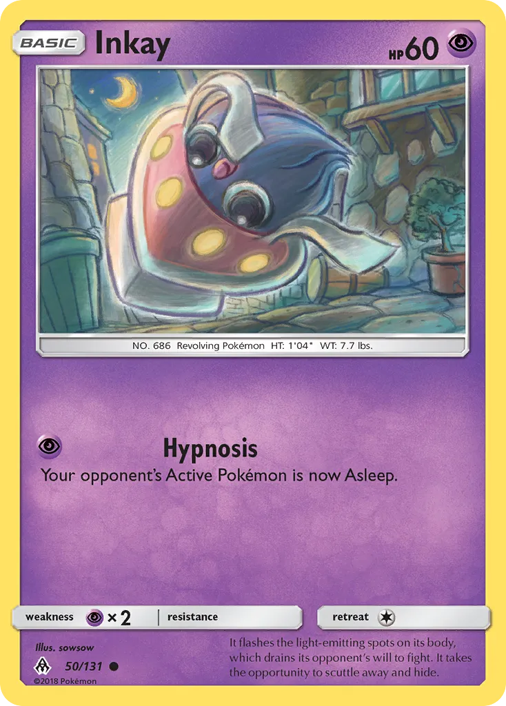 2018 Forbidden Light Inkay Common #050/131 Common card image