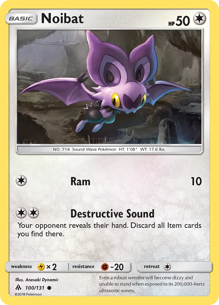 2018 Forbidden Light Noibat Common #100/131 Common card image