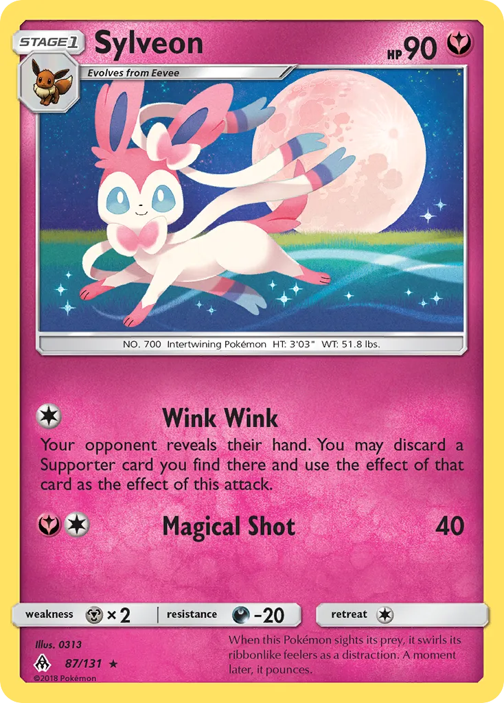 2018 Forbidden Light Sylveon Rare #087/131 Rare card image
